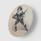 Commedia dell'ArのGrimaldi as Scaramouche ラウンド壁時計 (傾斜)
