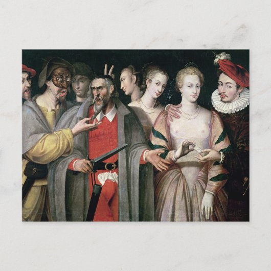 Commedia dell'Arteの俳優 ポストカード (正面)