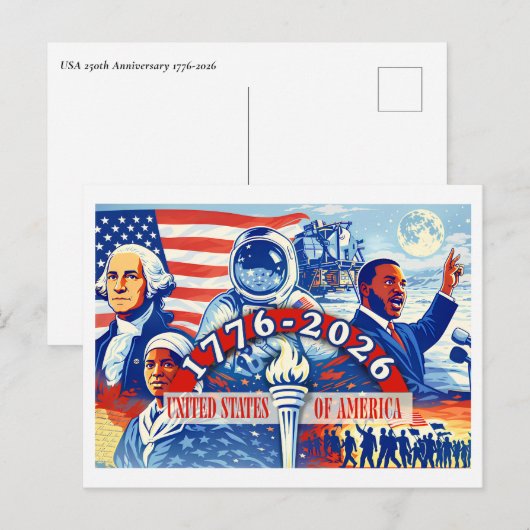 Commemorative 1776-2026 USA’s Semiquincentennial シーズンポストカード (正面/裏面)