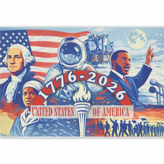 Commemorative 1776-2026 USA Semiquincentennial シール (正面)