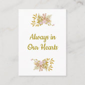 Commemorative Dear Ones Floral in Pink / Gold 名刺 (正面)