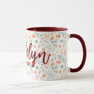 Commemorative floral mug マグカップ