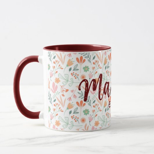 Commemorative floral mug マグカップ (左)