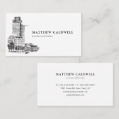 Commercial 実在 Estate Brokerアーキテクチャのスケッチ 名刺 (正面/裏面)