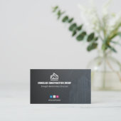 Commercial Building Contractors | Dark Minimalist 名刺 (スタンド正面)