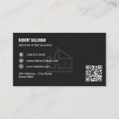 Commercial Building Contractors | Dark Minimalist 名刺 (裏面)