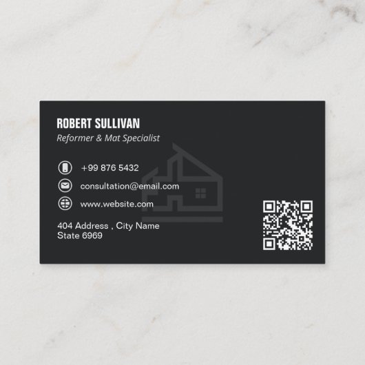 Commercial Building Contractors | Dark Minimalist 名刺 (裏面)