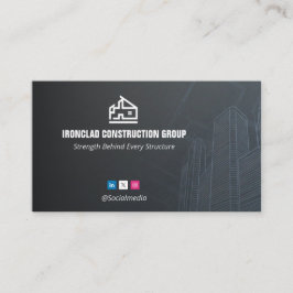 Commercial Building Contractors | Dark Minimalist 名刺
