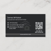 Commercial Building Contractors | Dark Minimalist 名刺 (裏面)