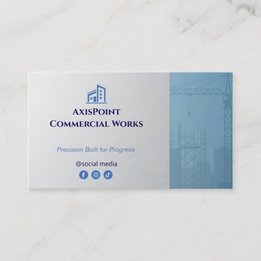 Commercial Building Contractors | Grey Minimalist 名刺 (正面)