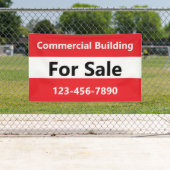 Commercial Building for Sale Red Black and White 横断幕 (インサイチュ)
