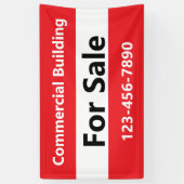 Commercial Building for Sale Red Black and White 横断幕 (縦)
