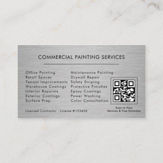 Commercial Painting QR Code Professional 名刺 (裏面)