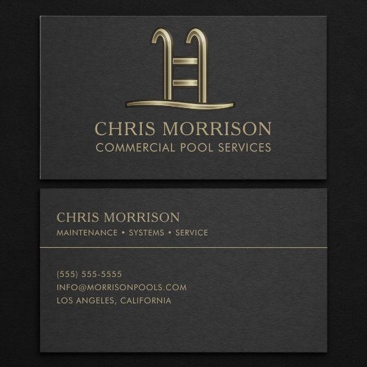Commercial Pool Services Business Card 名刺