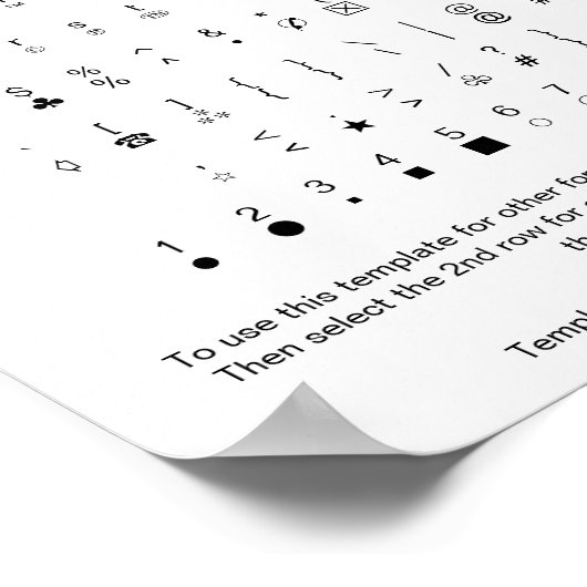 Commercial PX Font Character Sheet for Zazzle ポスター (角)