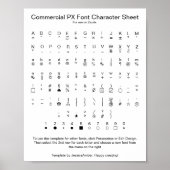 Commercial PX Font Character Sheet for Zazzle ポスター (正面)