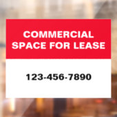Commercial Space for Lease Phone Number Red White  ウィンドウサイン (シート2)