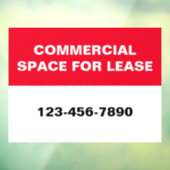 Commercial Space for Lease Phone Number Red White  ウィンドウサイン (シート3)