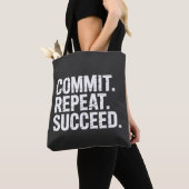 Commit Repeat Succeed - Growth Mindset トートバッグ (クローズアップ)