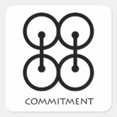 Commitment (Me Ware Wo) Adinkra Symbol Sticker スクエアシール (正面)