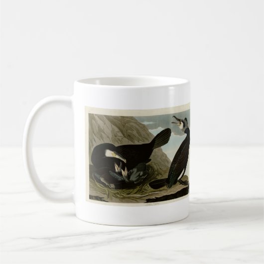 Common Cormorant - Audubon's Birds of America コーヒーマグカップ (左)
