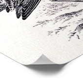 「Common Curlew」ヴィンテージイラストレーション ポスター (角)