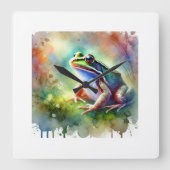 Common frog 131024AREF112 - Watercolor スクエア壁時計 (正面)