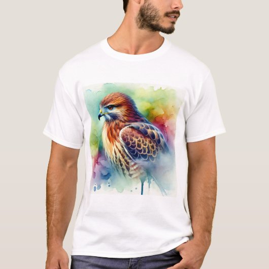 Common hawk 040924AREF122 - Watercolor Tシャツ (正面)