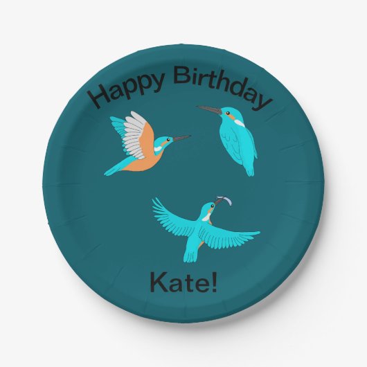 Common Kingfishers ペーパープレート (正面)