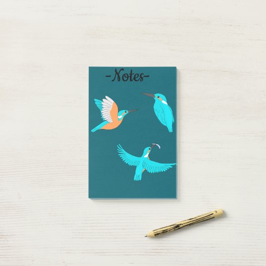 Common Kingfishers ポストイット (デスク上)