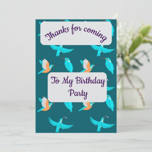 Common Kingfishers Thank you Card 招待状 (スタンド正面)