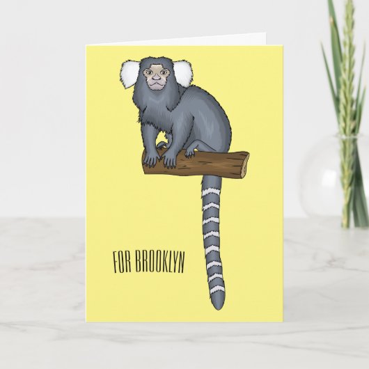 Common marmoset cartoonイラストレーション カード (正面)