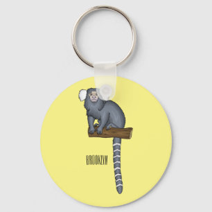 Common marmoset cartoonイラストレーション キーホルダー