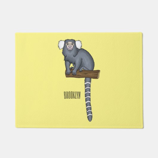 Common marmoset cartoonイラストレーション ドアマット (正面)