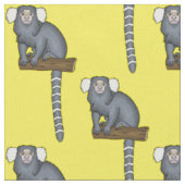 Common marmoset cartoonイラストレーション ファブリック (クローズアップ)