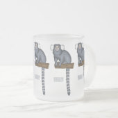 Common marmoset cartoonイラストレーション フロストグラスマグカップ (正面右)