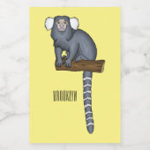 Common marmoset cartoonイラストレーション フードラベル (シングルラベル)