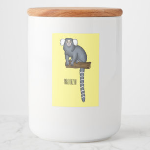 Common marmoset cartoonイラストレーション フードラベル