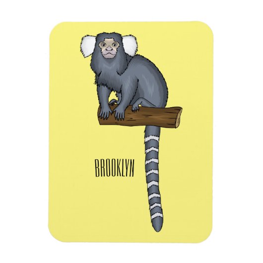 Common marmoset cartoonイラストレーション マグネット (縦)