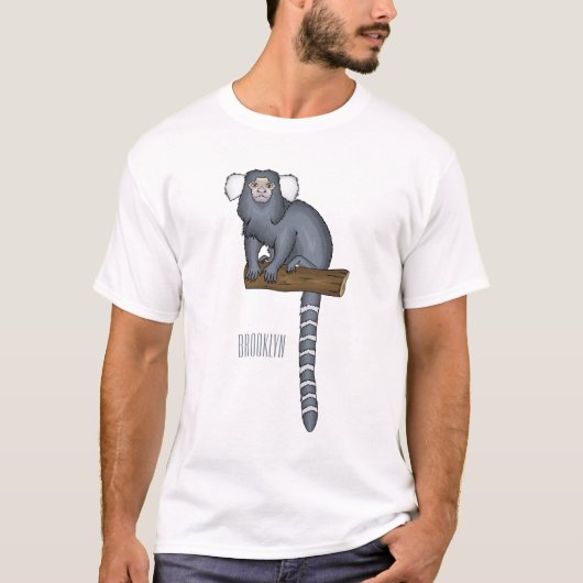 Common marmoset cartoonイラストレーション tシャツ (正面)