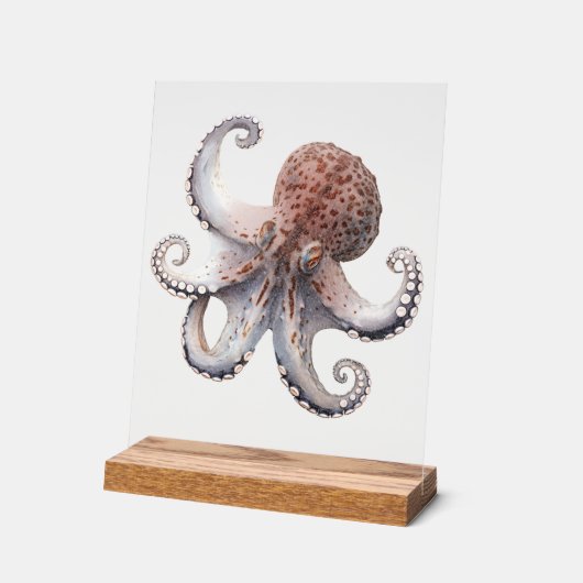 Common Octopus Desk Sign アクリルサイン (傾斜)