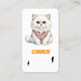 Common Punk Cat-Collector Card-White Rebel 名刺