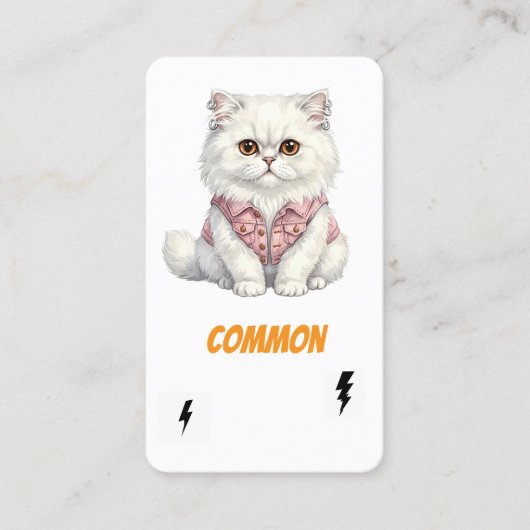 Common Punk Cat-Collector Card-White Rebel 名刺 (正面)