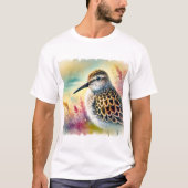 Common Sandpiper 160724AREF232 - Watercolor Tシャツ (正面)