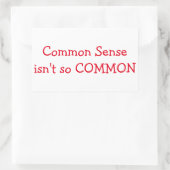 Common SenseはそれほどCOMMONステッカーではない 長方形シール (バッグ)