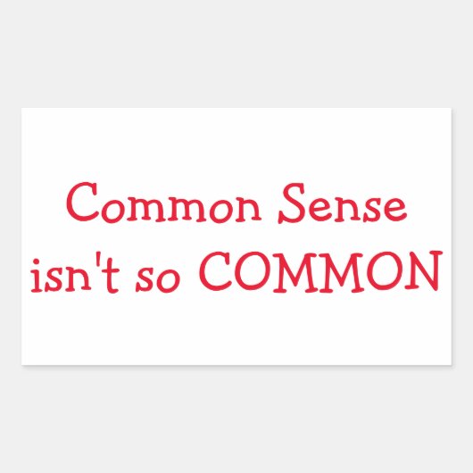 Common SenseはそれほどCOMMONステッカーではない 長方形シール (正面)