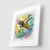Common wasp 130924AREF110 - Watercolor スクエア壁時計 (傾斜)