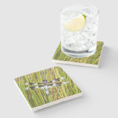 Common Whitetail Skimmer Dragonfly写真 ストーンコースター (横)