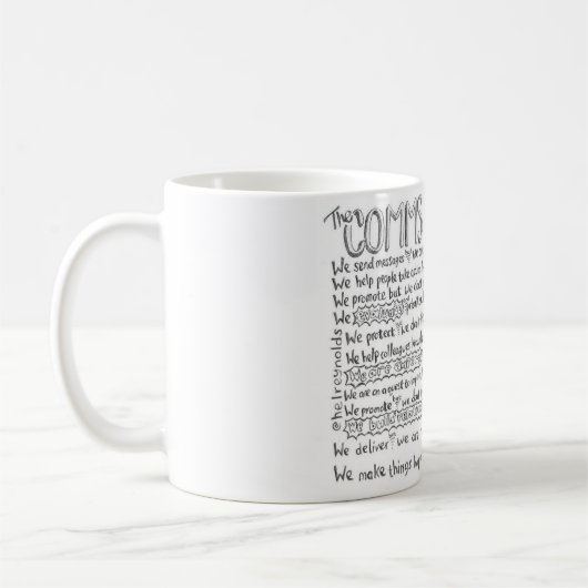 Commsの声明のマグ コーヒーマグカップ (左)