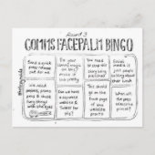 Comms Facepalm Bingo Round 3はがき ポストカード (正面)